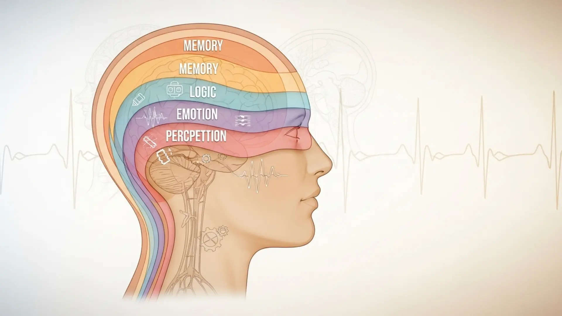 Layers of the human mind showing how the brain works