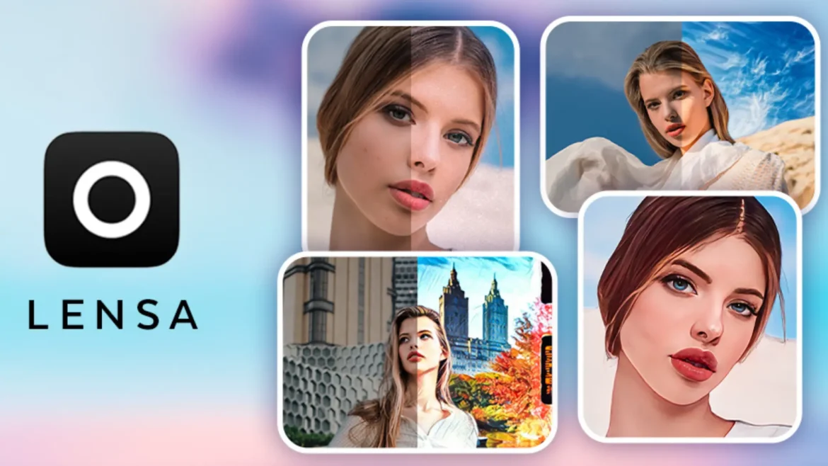 Lensa AI photo editor showing AI generated portraits and edits