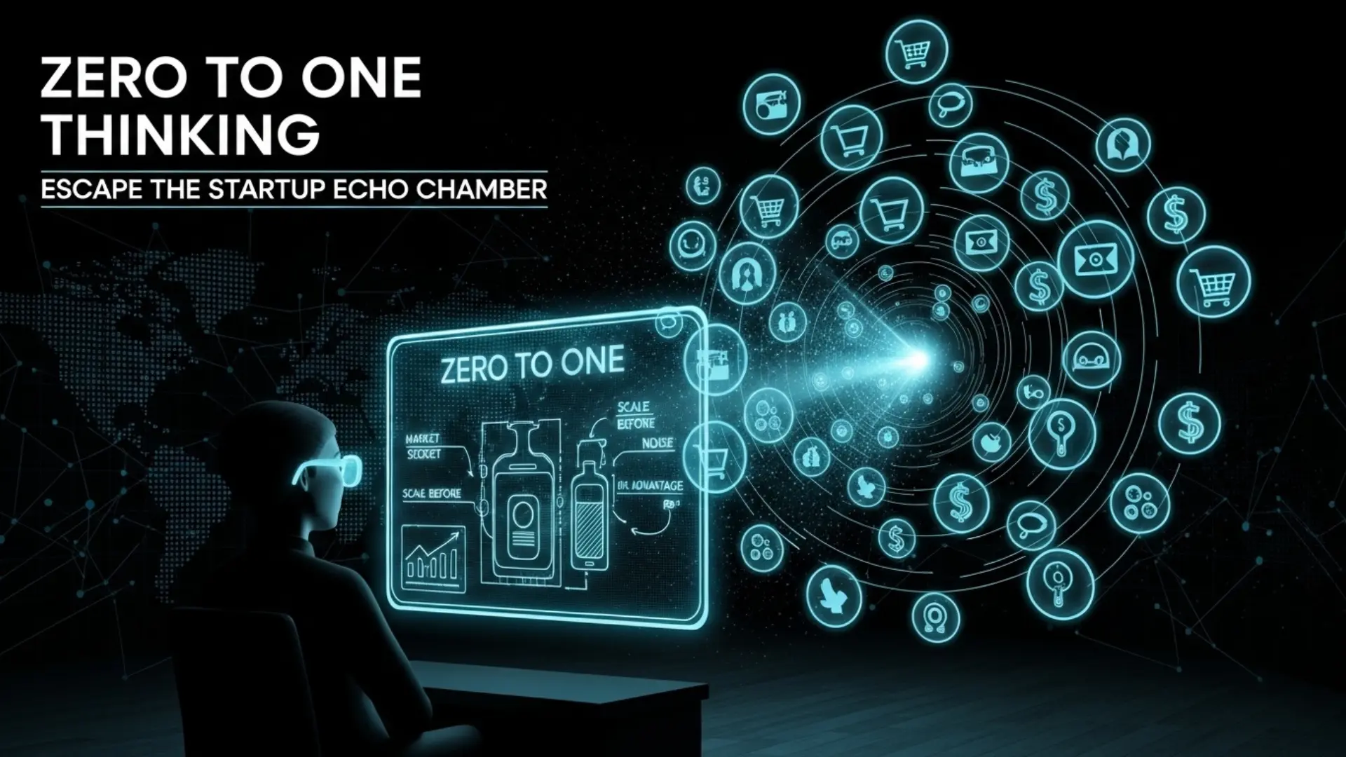 Zero to One thinking concept for startup innovation and technology